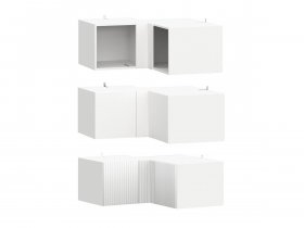 Антресоль (АН50+АН75+планка) Эккервуд (белый) в Колывани - kolyvan.mebel-nsk.ru | фото