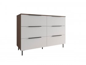 Комод 1300 Роза (орех франклин карамельный/бежевый скин) в Колывани - kolyvan.mebel-nsk.ru | фото