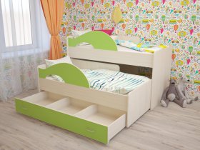 Кровать детская двухуровневая Радуга 80*160 в Колывани - kolyvan.mebel-nsk.ru | фото