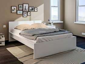 Кровать двуспальная 1,4м Леон СБ-3368 (белый) в Колывани - kolyvan.mebel-nsk.ru | фото