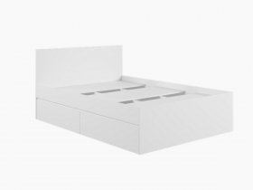 Кровать двуспальная с ящиками 1,4м Мадера-М1400 (белый) в Колывани - kolyvan.mebel-nsk.ru | фото