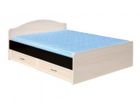 Кровать  двуспальная с ящиками 1,6м-1 (круглая спинка) в Колывани - kolyvan.mebel-nsk.ru | фото