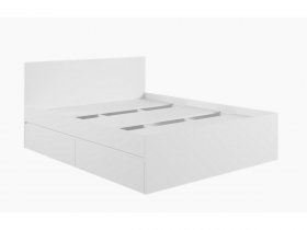 Кровать двуспальная с ящиками 1,6м Мадера-М1600 (белый) в Колывани - kolyvan.mebel-nsk.ru | фото