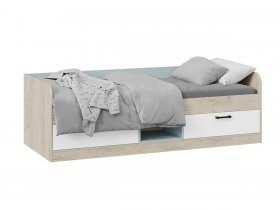Кровать комбинированная «Оливер» Тип 1 401.003.000 (дуб крафт серый/белый/серо-голубой) в Колывани - kolyvan.mebel-nsk.ru | фото