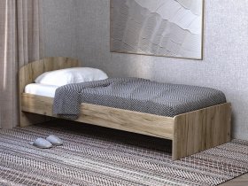 Кровать односпальная 80 с низкой спинкой (дуб крафт серый) в Колывани - kolyvan.mebel-nsk.ru | фото