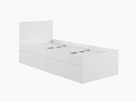 Кровать односпальная с ящиками 0,9м Мадера-М900 (белый) в Колывани - kolyvan.mebel-nsk.ru | фото