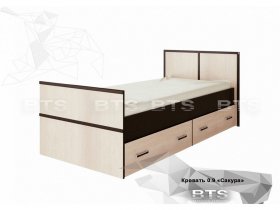 Кровать односпальная с ящиками 0,9м Сакура (BTS) в Колывани - kolyvan.mebel-nsk.ru | фото