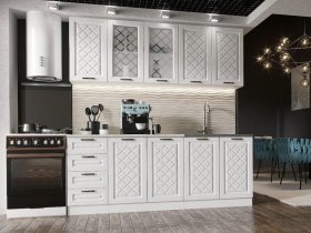 Кухонный гарнитур Агава 2,0 м (акация белая) в Колывани - kolyvan.mebel-nsk.ru | фото