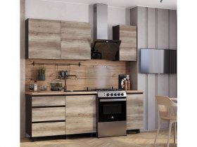 Кухонный гарнитур Энигма 1,6м (венге/дуб каньон) в Колывани - kolyvan.mebel-nsk.ru | фото
