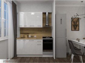 Кухонный гарнитур МДФ Выгодно и точка 1,5 м (белый глянец) в Колывани - kolyvan.mebel-nsk.ru | фото