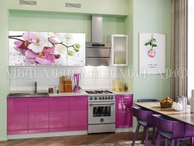 Кухонный гарнитур Орхидея (сиреневый) в Колывани - kolyvan.mebel-nsk.ru | фото