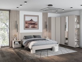 Модульная спальня Люмо (кашемир) в Колывани - kolyvan.mebel-nsk.ru | фото