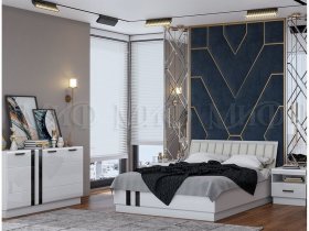 Модульная спальня Магнолия  (белый глянец) в Колывани - kolyvan.mebel-nsk.ru | фото
