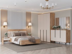 Модульная спальня Сицилия (дуб альпийский/тефия) в Колывани - kolyvan.mebel-nsk.ru | фото