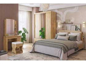 Модульная спальня Виктория-1 (дуб крафт золотой) в Колывани - kolyvan.mebel-nsk.ru | фото