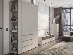 Модульная стенка Люмо (кашемир) в Колывани - kolyvan.mebel-nsk.ru | фото