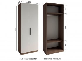 Шкаф 900 Роза (орех франклин карамельный/бежевый скин) в Колывани - kolyvan.mebel-nsk.ru | фото