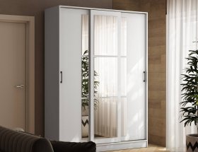 Шкаф-купе 1,6м «Стиль-2» (белый) в Колывани - kolyvan.mebel-nsk.ru | фото