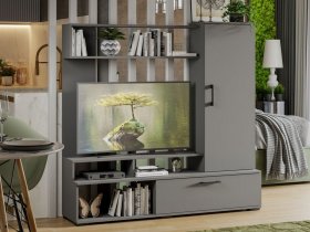 Стенка «Сиена» (графит серый) в Колывани - kolyvan.mebel-nsk.ru | фото