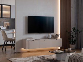Тумба 2 Рич (кашемир/фрапучино матовый/черный) в Колывани - kolyvan.mebel-nsk.ru | фото