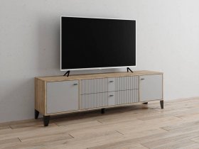 Тумба под ТВ Парус-10 (дуб крафт серый/серый) в Колывани - kolyvan.mebel-nsk.ru | фото
