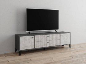 Тумба под ТВ Парус-10 (графит/мальта) в Колывани - kolyvan.mebel-nsk.ru | фото