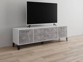 Тумба под ТВ Парус-13 (белый/ателье светлое) в Колывани - kolyvan.mebel-nsk.ru | фото