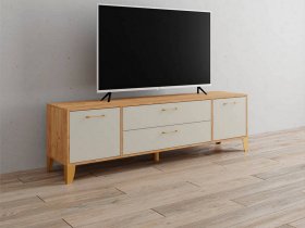 Тумба под ТВ Парус-13 (дуб крафт золотой/кашемир) в Колывани - kolyvan.mebel-nsk.ru | фото