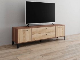 Тумба под ТВ Парус-13 (ясень шимо темный/дуб сонома) в Колывани - kolyvan.mebel-nsk.ru | фото