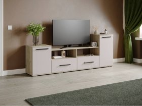 Тумба под ТВ Парус-2 (дуб крафт серый/кашемир) в Колывани - kolyvan.mebel-nsk.ru | фото