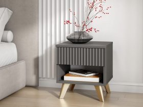 Тумба прикроватная Эккервуд (графит) в Колывани - kolyvan.mebel-nsk.ru | фото